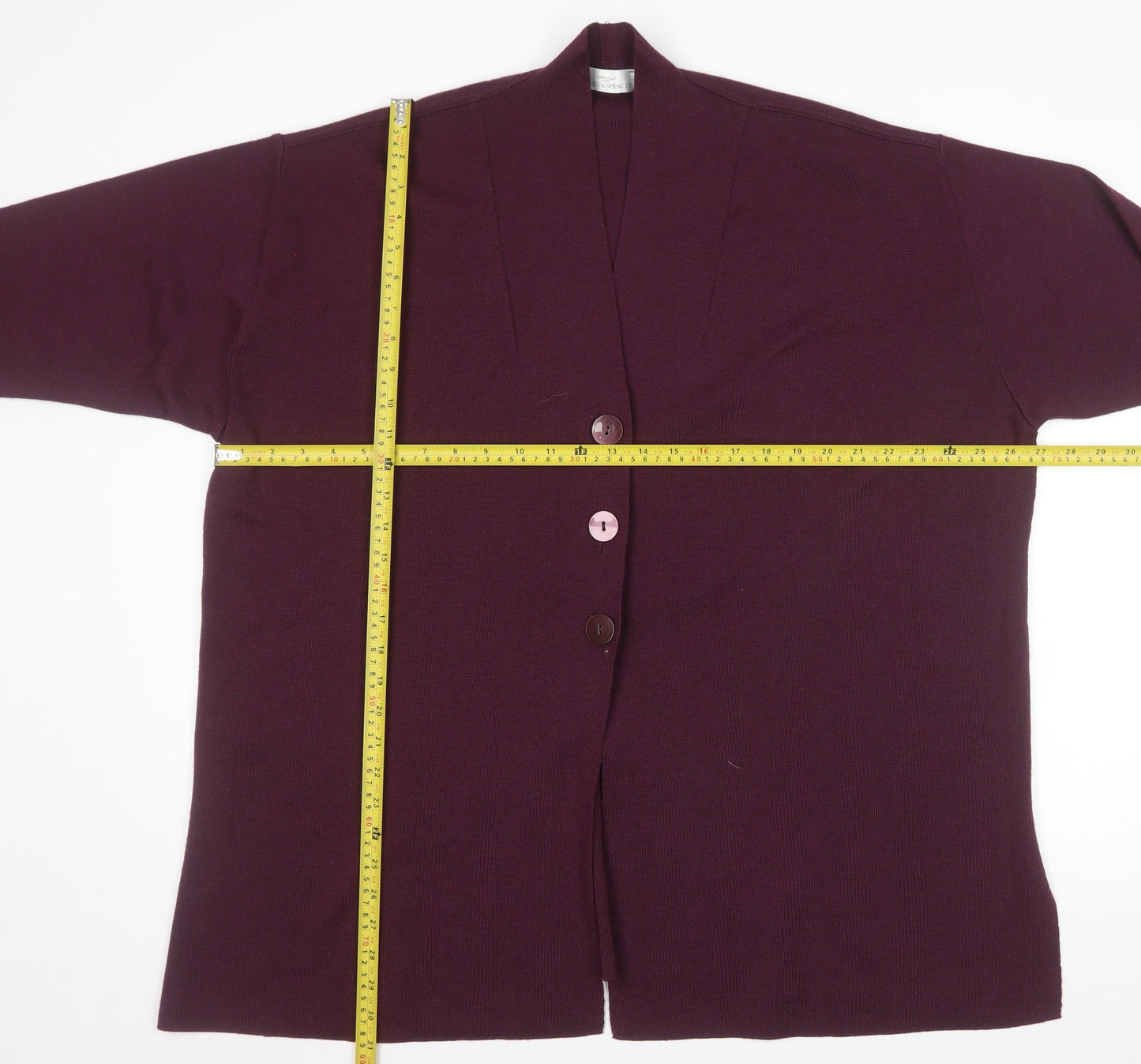 Marks and Spencer Women’s Purple Wool Blend V-Neck Cardigan Size 20