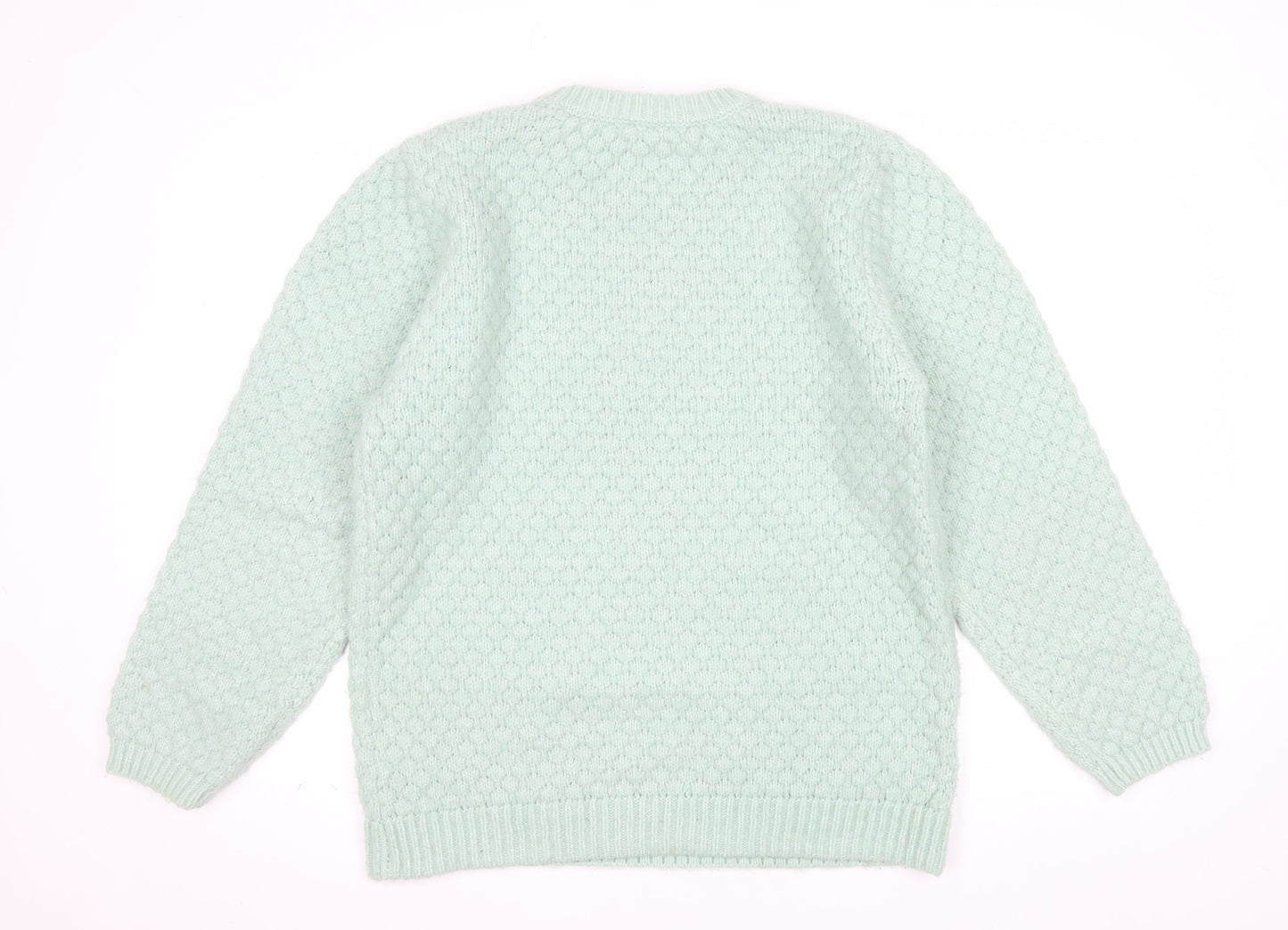 Topshop Women’s Green Knit Crew Neck Jumper Size S UK 8-10