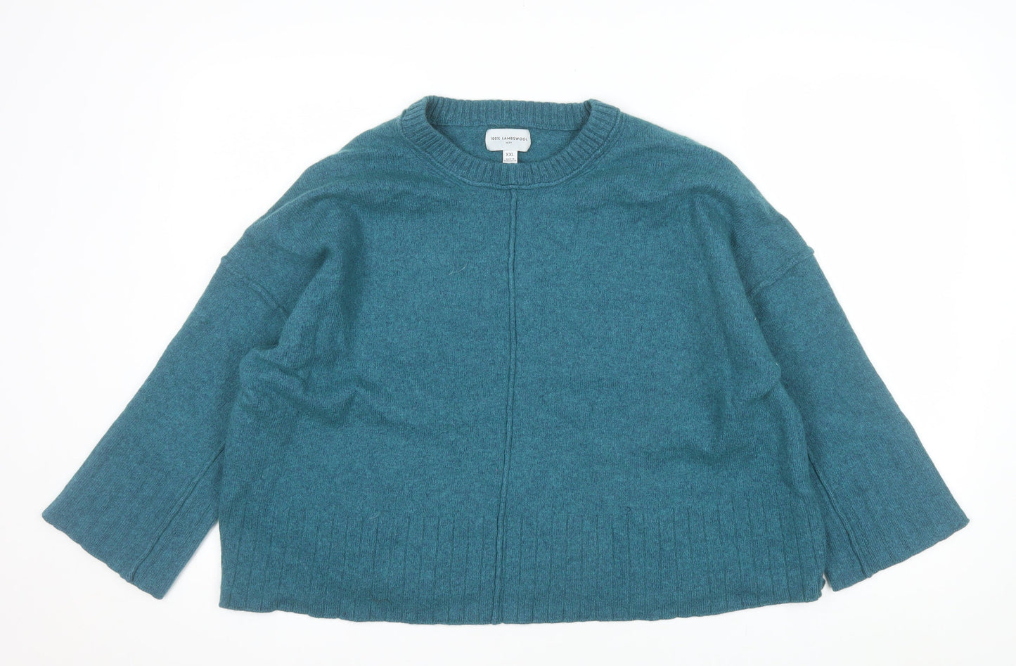 Next Women's Blue Lambswool Crew Neck Pullover Jumper 2XL