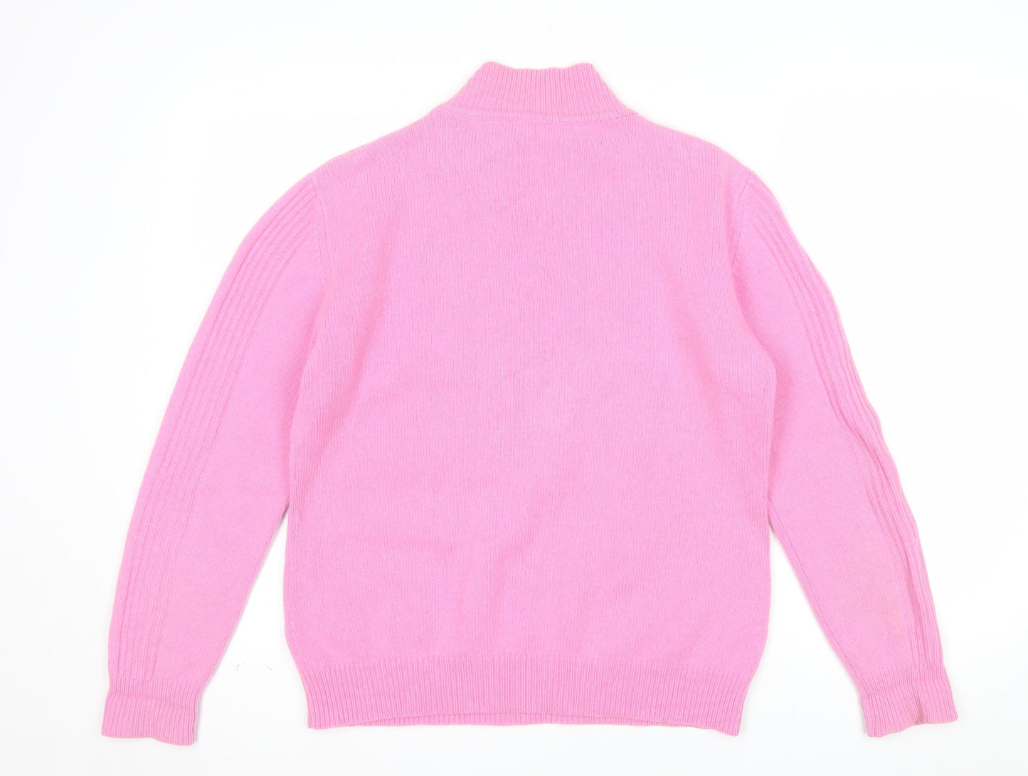 El Corte Inglés Women's Pink 100% Cashmere Mock Neck Jumper Size 14