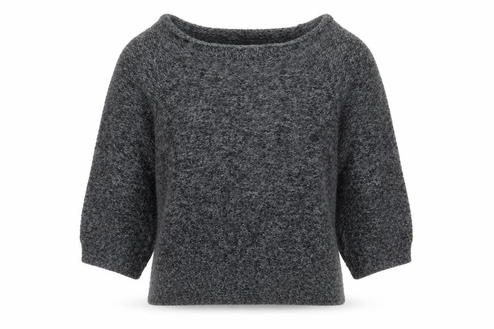 River Island Women Grey Chunky Knit Boat Neck Pullover Jumper Size 12