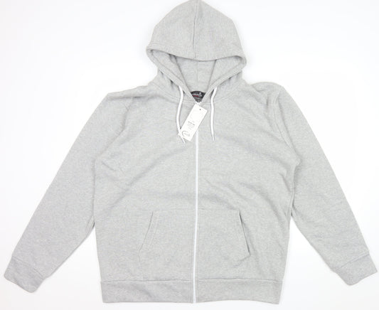 Nouvelle Collection Women Grey Full Zip Hoodie Size 22-24 Plus Polyester