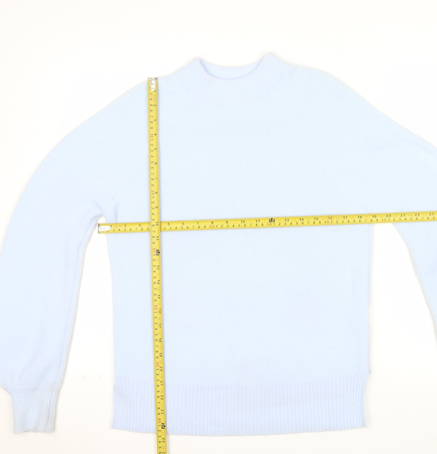 Marks and Spencer Women’s Blue Mock Neck Knit Jumper Size S