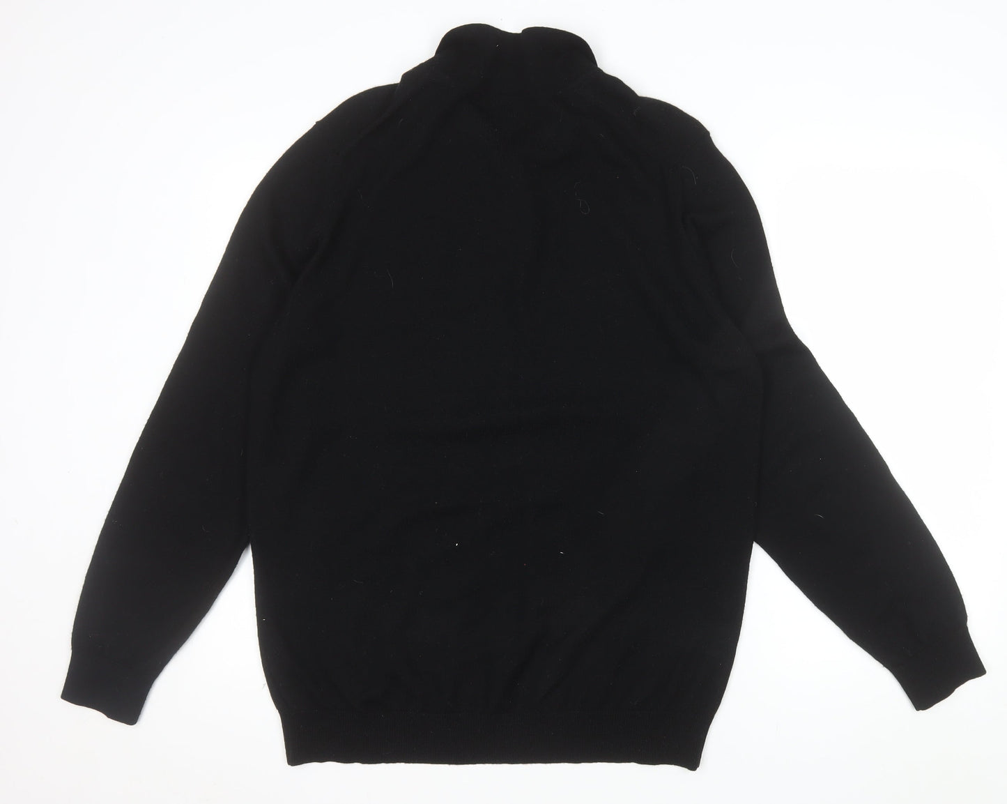 Marks and Spencer Men's Black Merino Wool Henley Jumper L