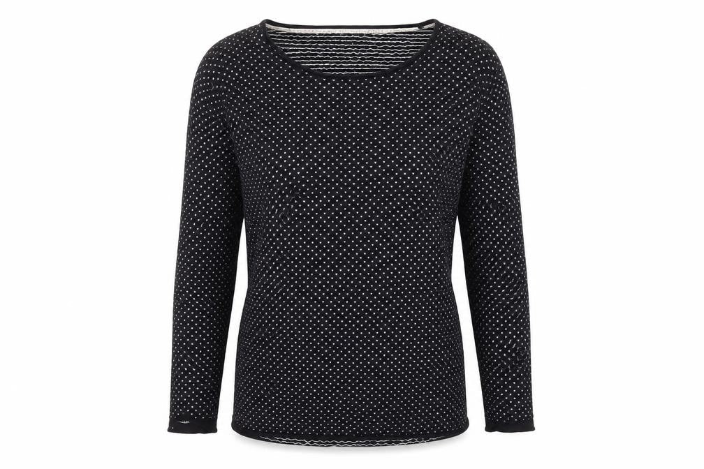 H&M Women’s Black Polka Dot Crew Neck Long Sleeve Jumper Size S