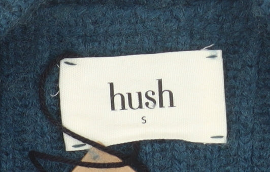 Hush Women’s Blue Mock Neck Wool Blend Knit Jumper Size S