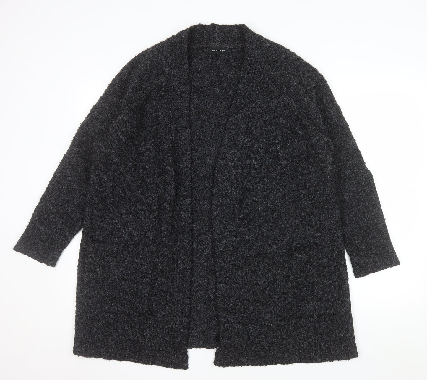 New Look Women Black Chunky Knit Longline Cardigan Size S