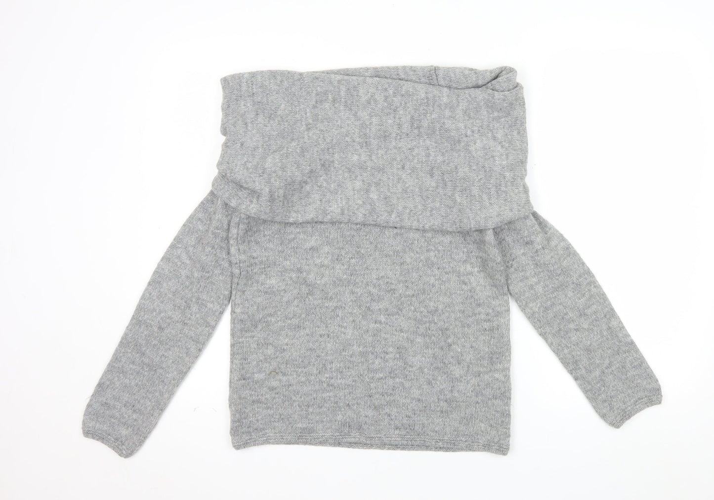 River Island Women Grey Off Shoulder Relaxed Jumper XS