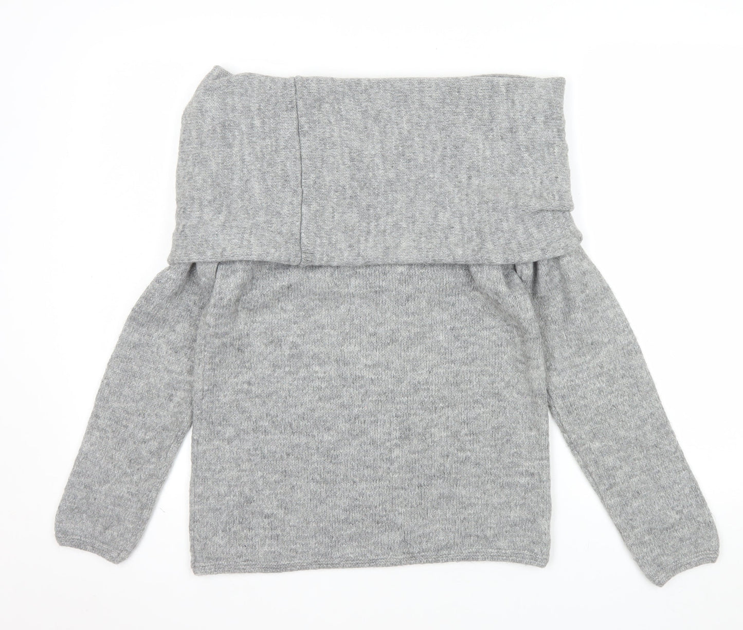 River Island Women Grey Off Shoulder Relaxed Jumper XS