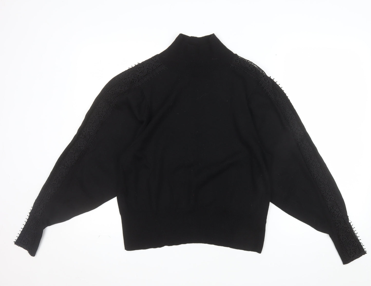 Jigsaw Women’s Black Wool High Neck Jumper Size S