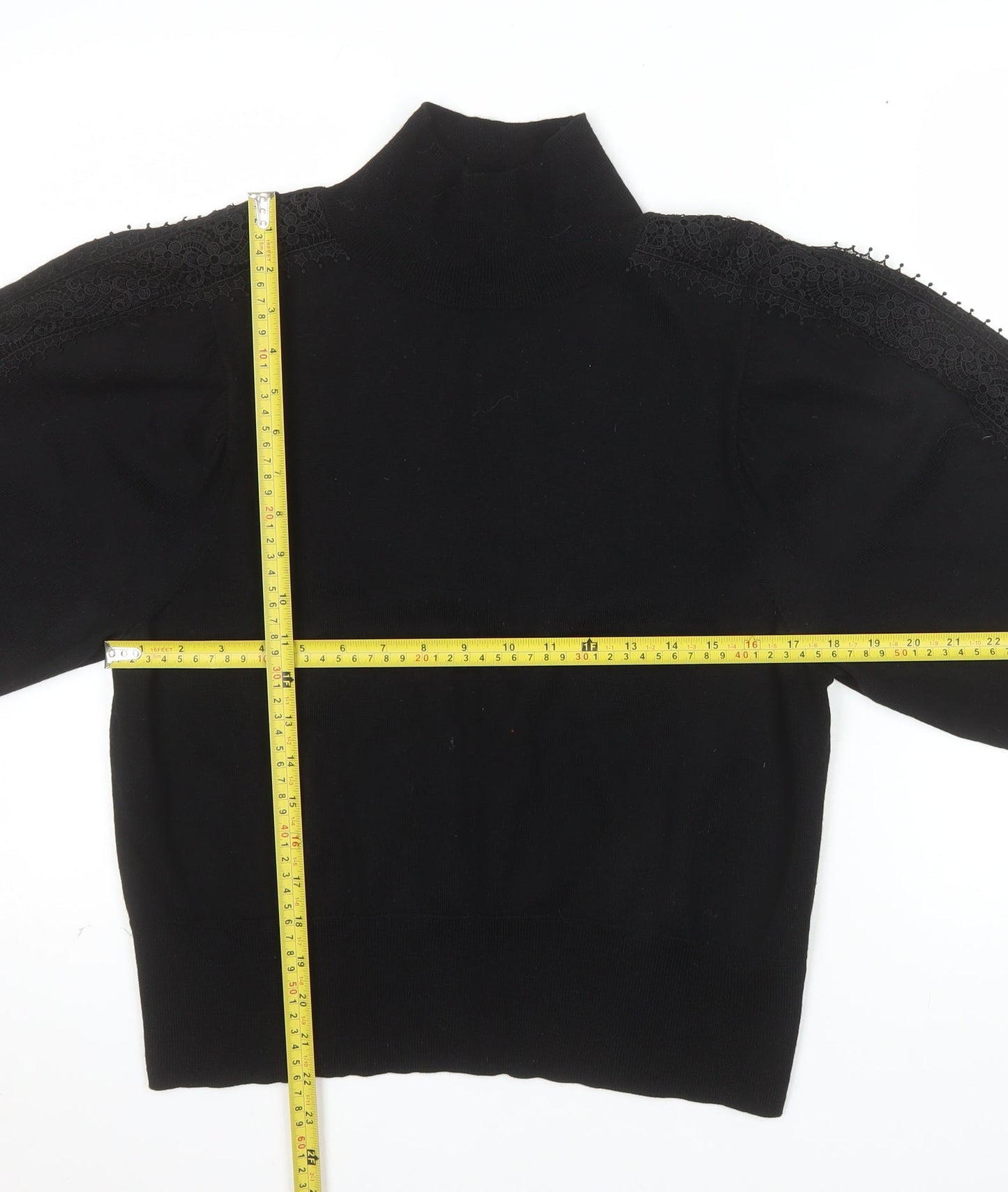 Jigsaw Women’s Black Wool High Neck Jumper Size S
