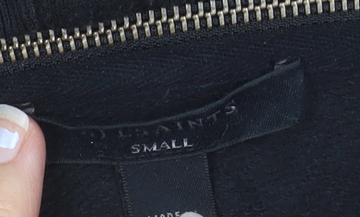 AllSaints Women's Black Small Full Zip Hoodie 62% Cotton 38% Modal