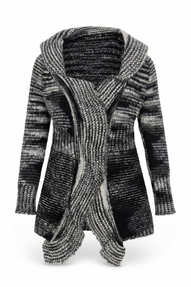 Purple Womens Grey Wool Chunky Knit Cardigan M