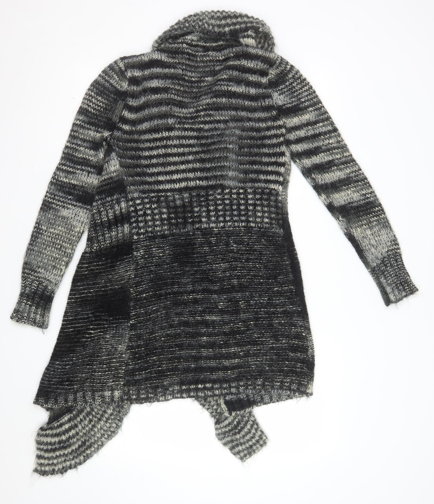 Purple Womens Grey Wool Chunky Knit Cardigan M