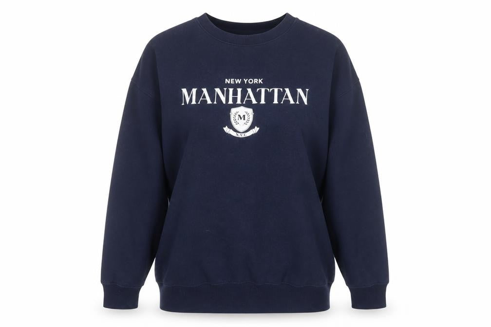 New Look Women's Navy Manhattan Crew Neck Sweatshirt Size M