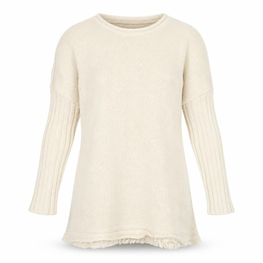 Stitch & Pieces Women’s Beige Cotton Chunky Knit Tunic Jumper Size 14