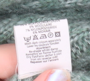 New Look Women's Green Chunky Knit Open Cardigan Size 14