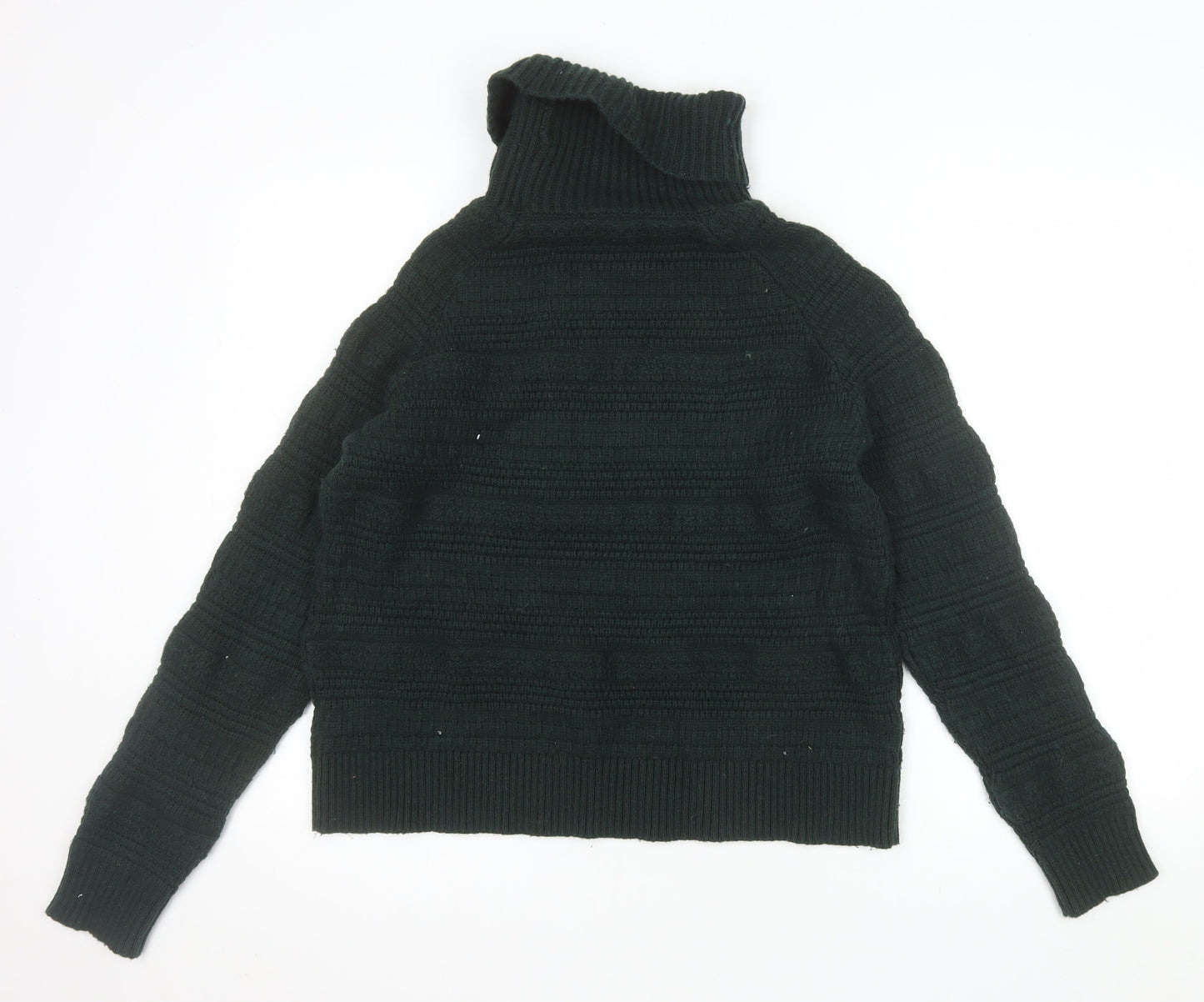 Great Plains Women's Black Roll Neck Chunky Knit Jumper L
