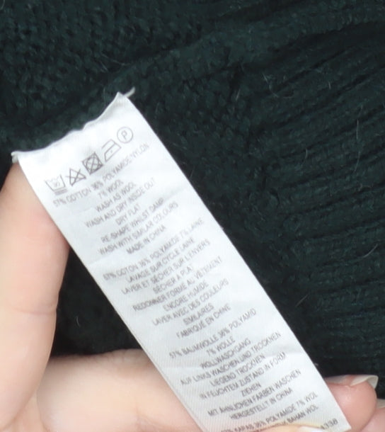 Great Plains Women's Black Roll Neck Chunky Knit Jumper L