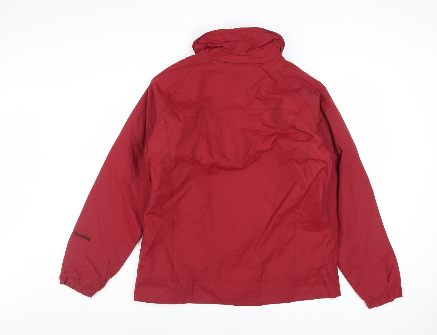 Columbia Men's Red L Hooded Parka Jacket Nylon Water Resistant