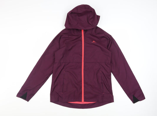 Quechua Girls Purple Waterproof Hooded Rain Coat Jacket 14-15 Years