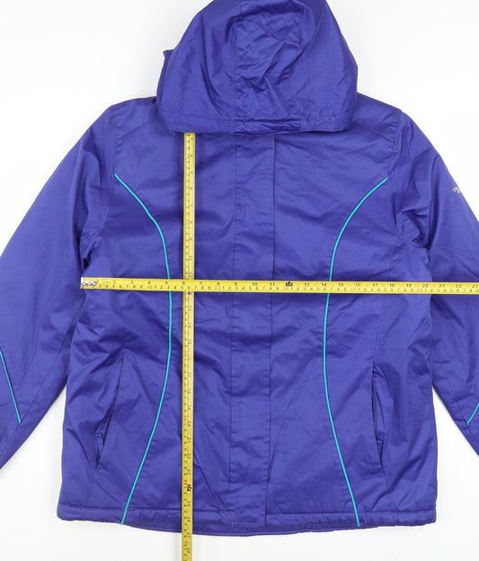 Athletic Works Womens Purple L Hooded Puffer Jacket Polyester