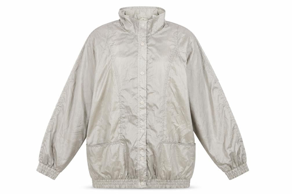 Haband Women Beige Nylon Lined Windbreaker Jacket Size M