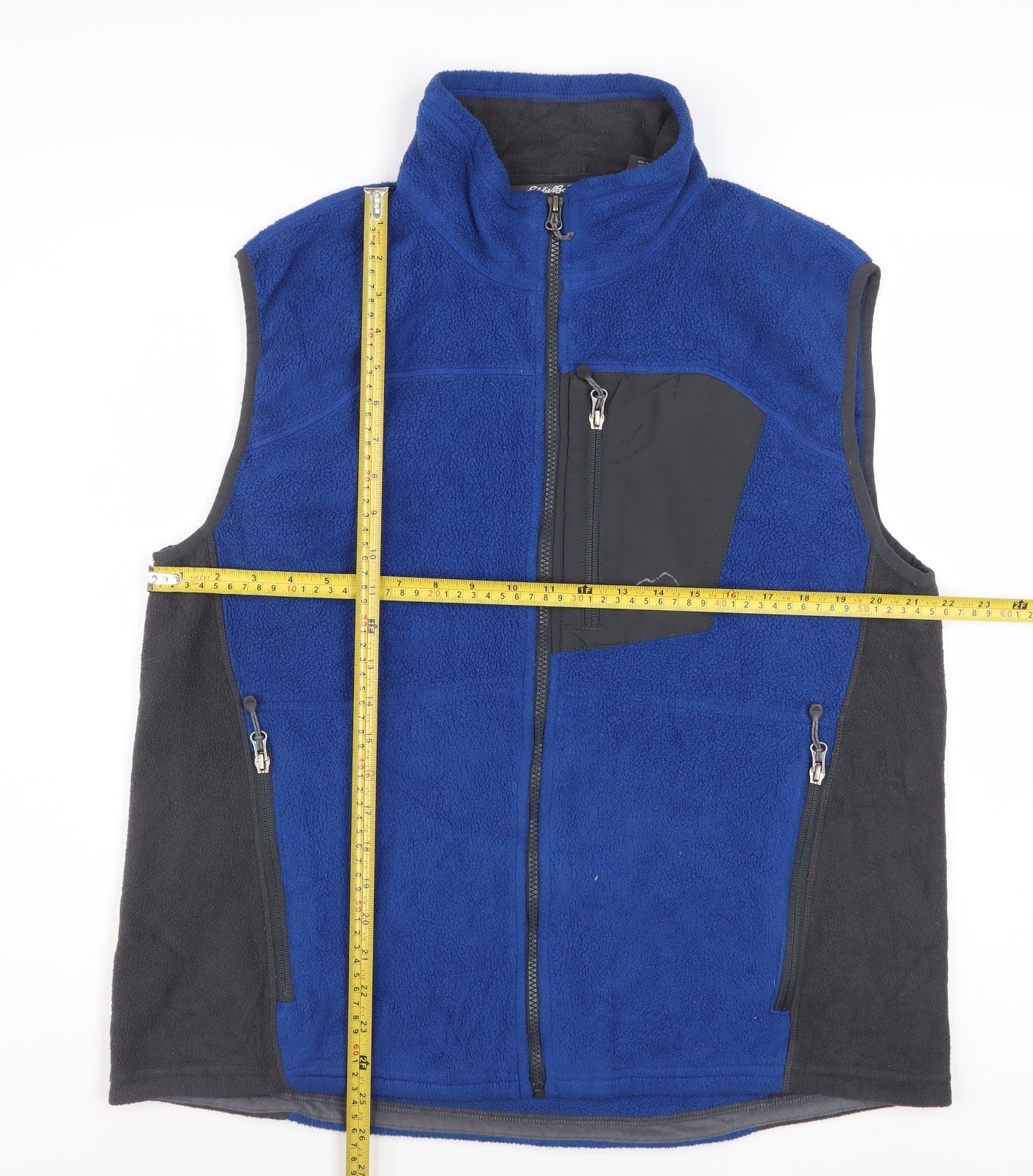 Eddie Bauer Men's Blue Fleece Bodywarmer Waistcoat L Outdoor Hiking
