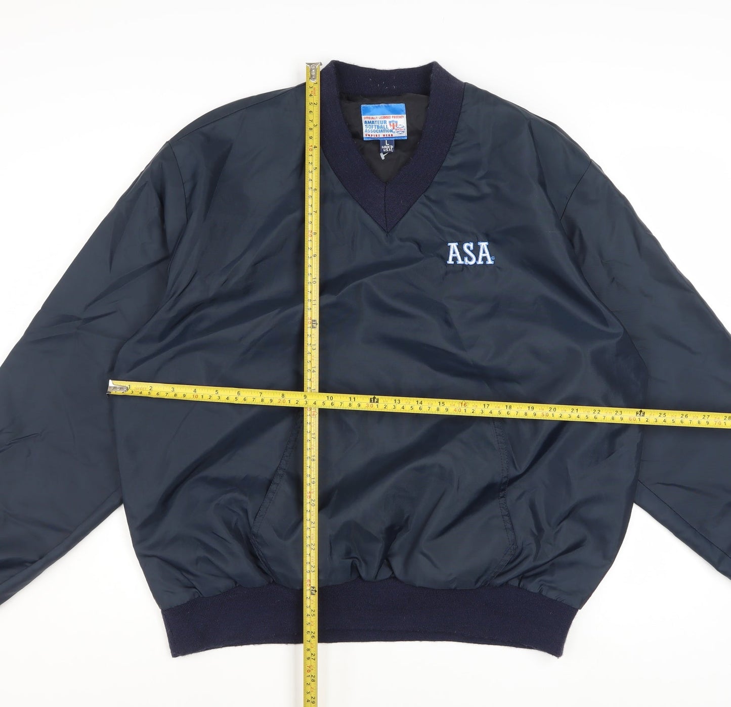 Amateur Softball Association Men's Blue Pullover Nylon Sweatshirt L