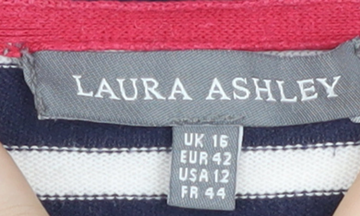 Laura Ashley Women’s Multicoloured Stripe Cotton Jumper UK 16