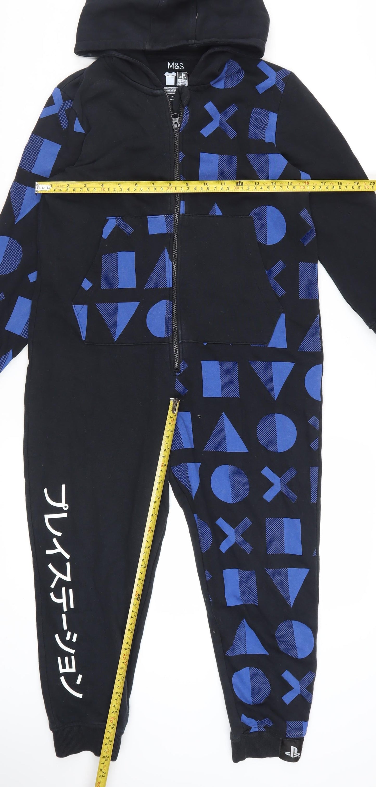 Marks and Spencer Boys Black PlayStation Hooded One Piece 9-10 Years