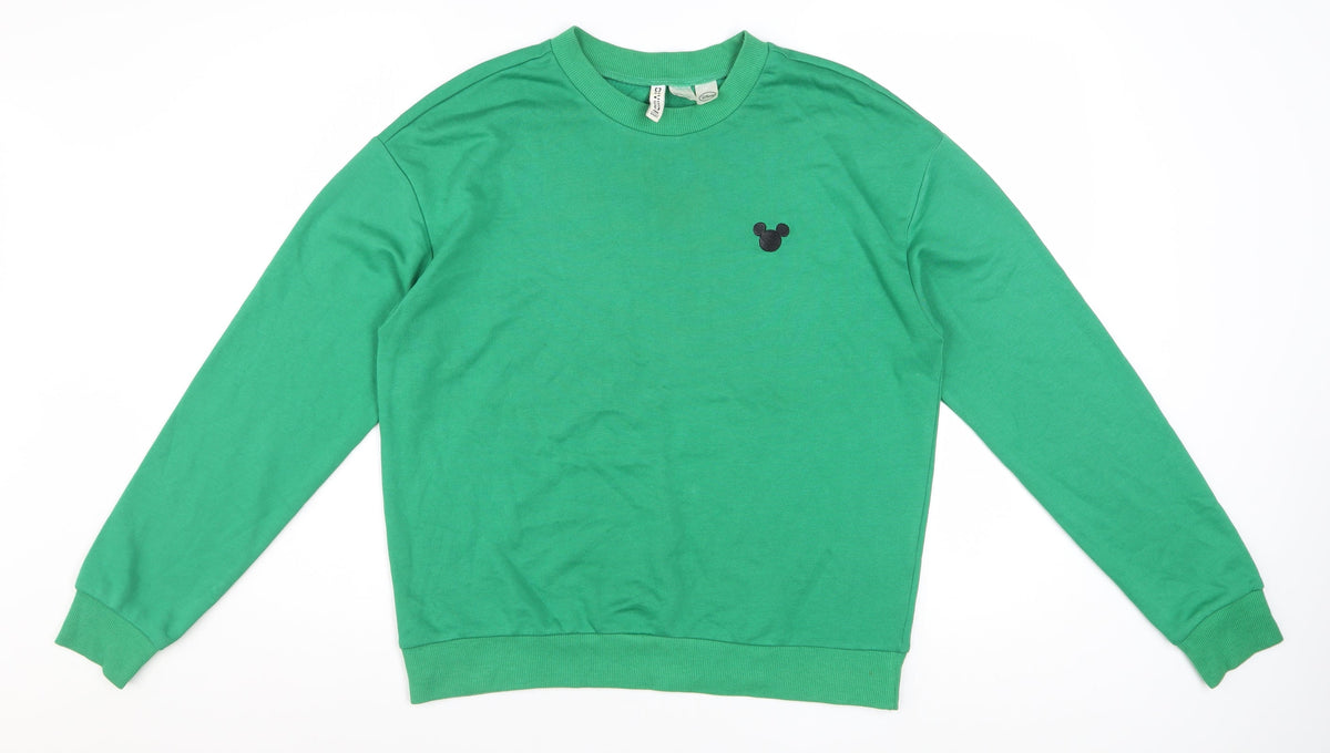Disney Women’s Green Crew Neck Pullover Sweatshirt Size 12