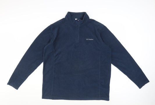 Columbia Mens Blue Fleece 1/4 Zip Pullover Sweatshirt XL