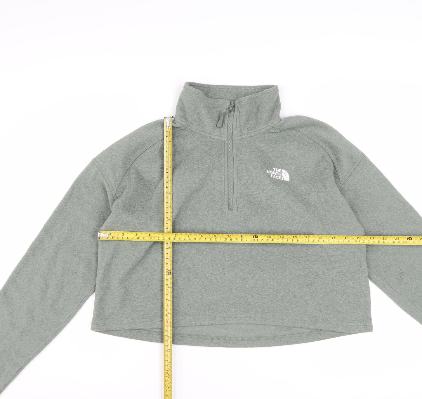 The North Face Womens Green 1/4 Zip Fleece Pullover Sweatshirt L