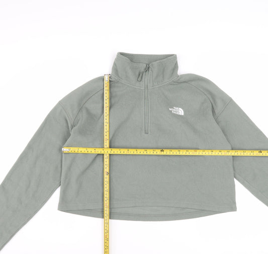 The North Face Womens Green 1/4 Zip Fleece Pullover Sweatshirt L