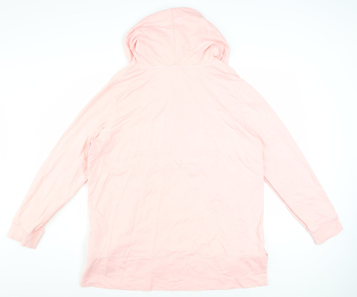 White Stuff Women Pink Long Sleeve Pullover Hoodie UK 18 Cotton