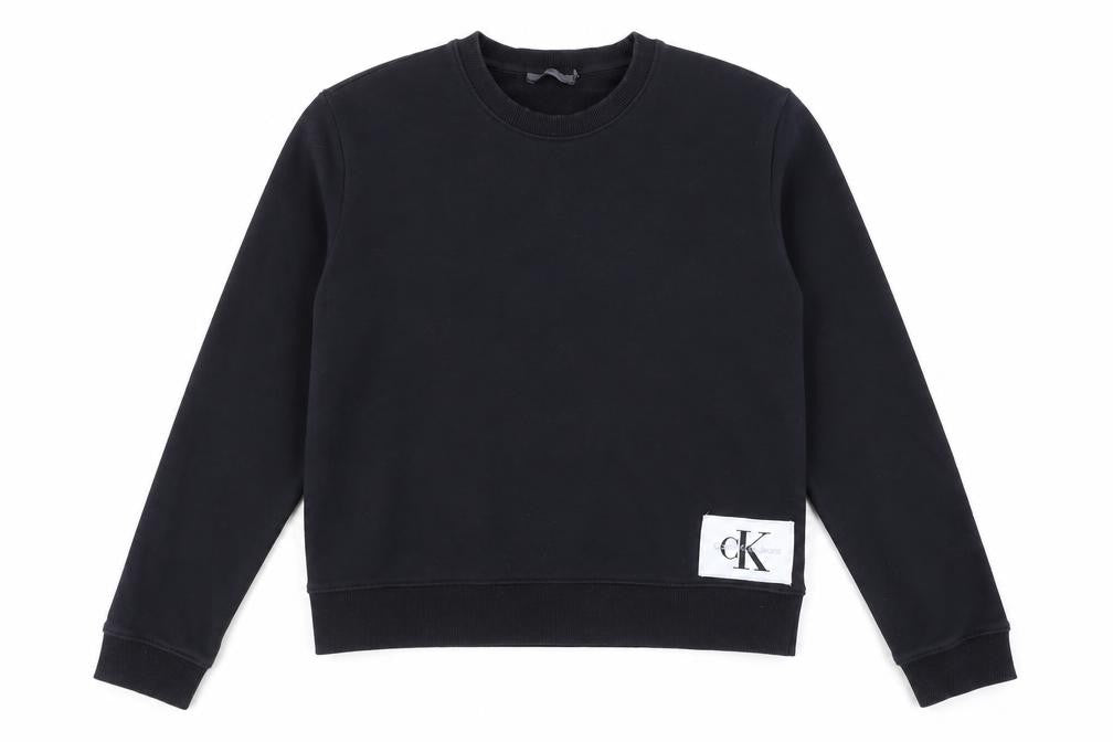 Calvin Klein Jeans Women Black Cotton Blend Pullover Sweatshirt M