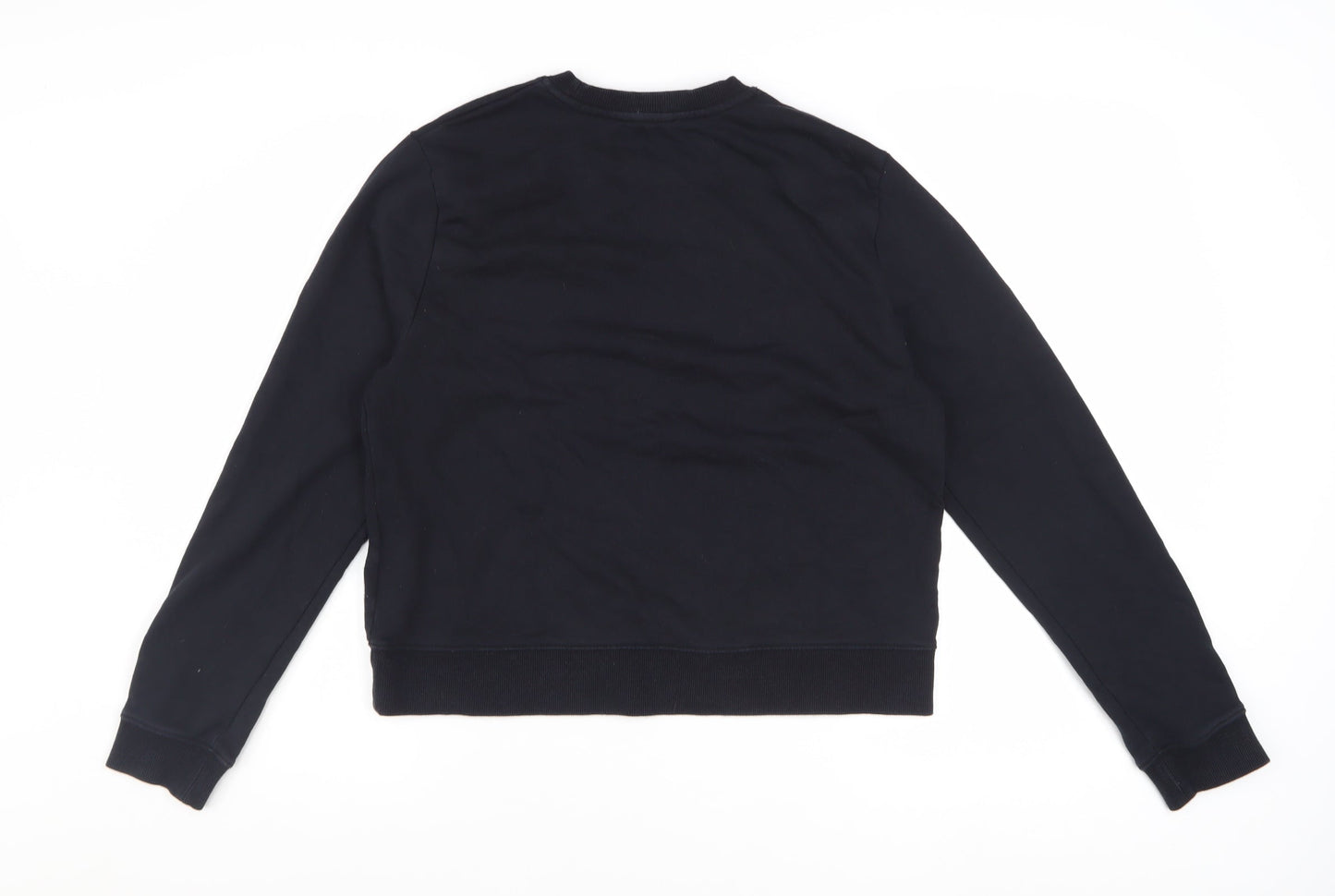 Calvin Klein Jeans Women Black Cotton Blend Pullover Sweatshirt M