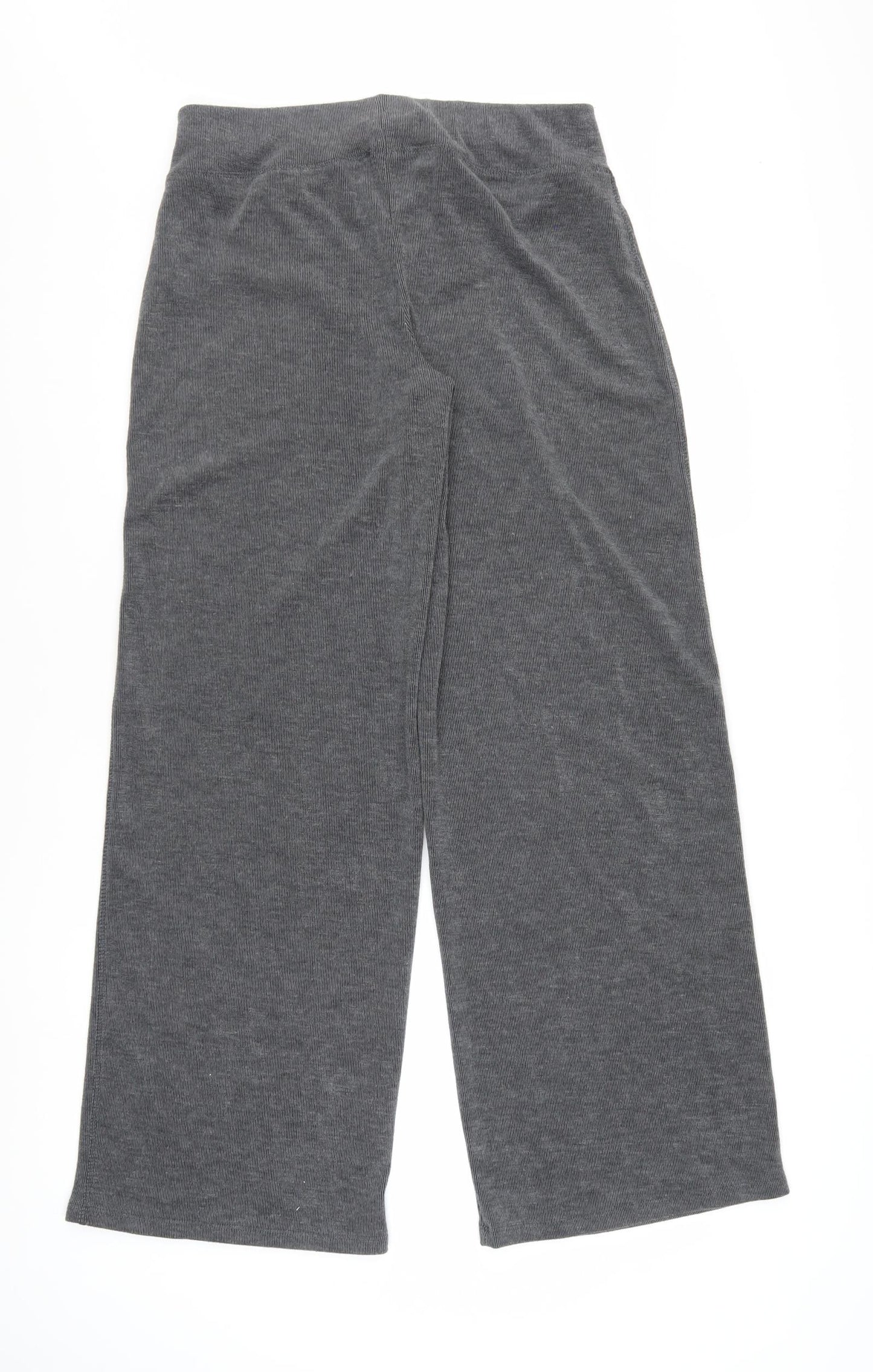 Urban Outfitters Women Grey Wide-Leg Trousers L Elastic Waist Soft Knit