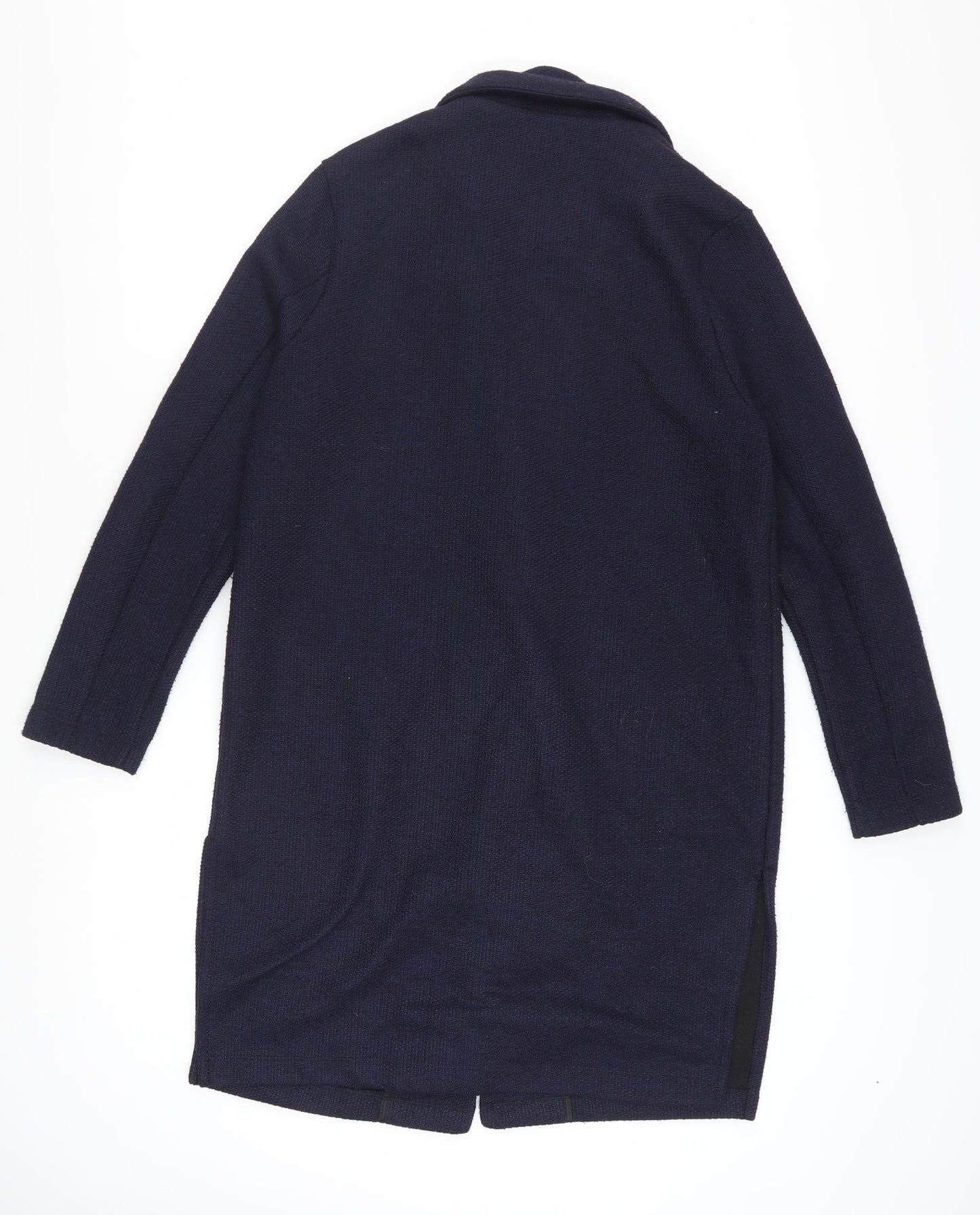 Marks and Spencer Women's Blue Coatigan Size 12 Long Sleeve Knit Overcoat