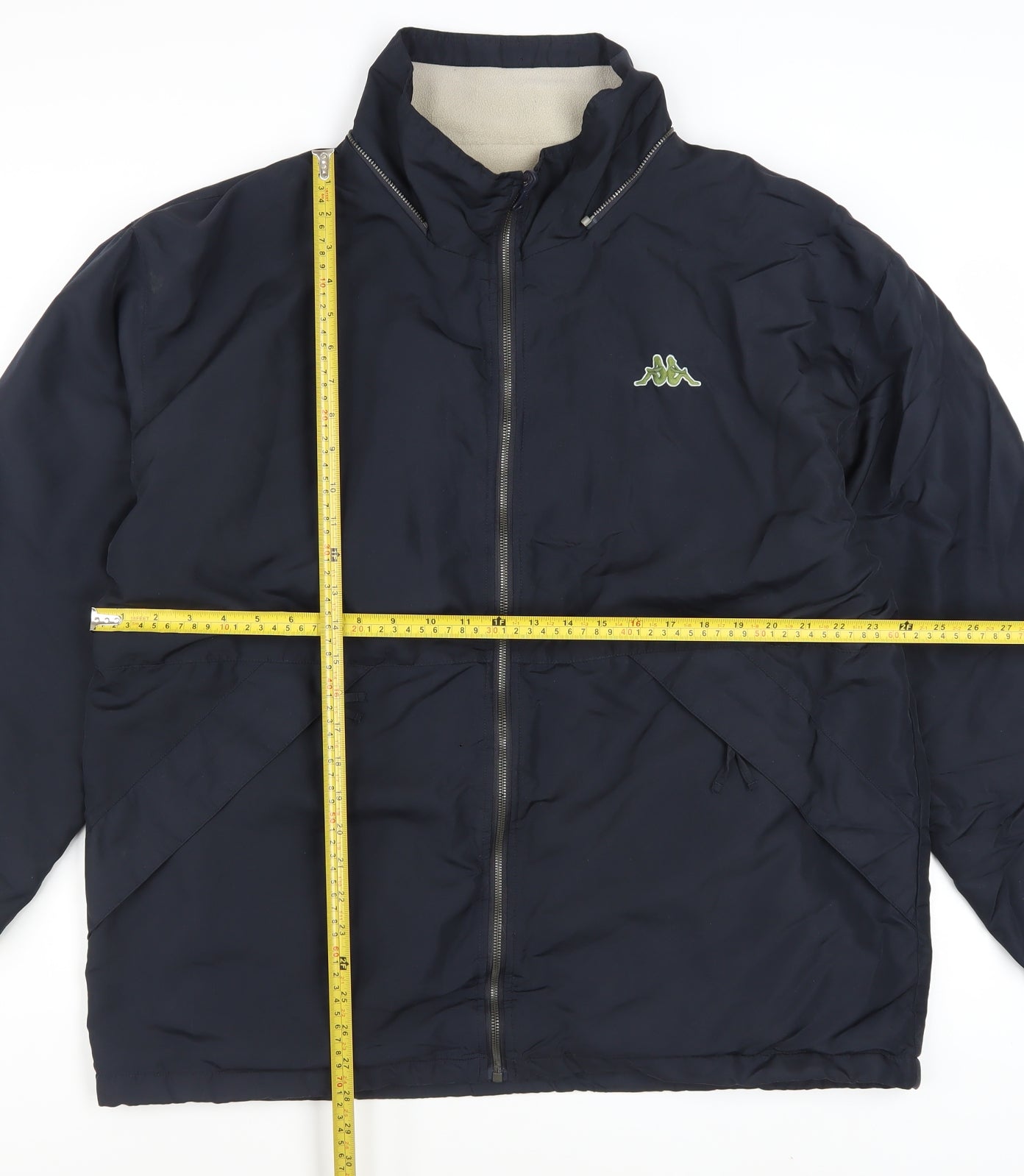 Kappa Men's Blue L Windbreaker Jacket Full Zip Lightweight Polyester