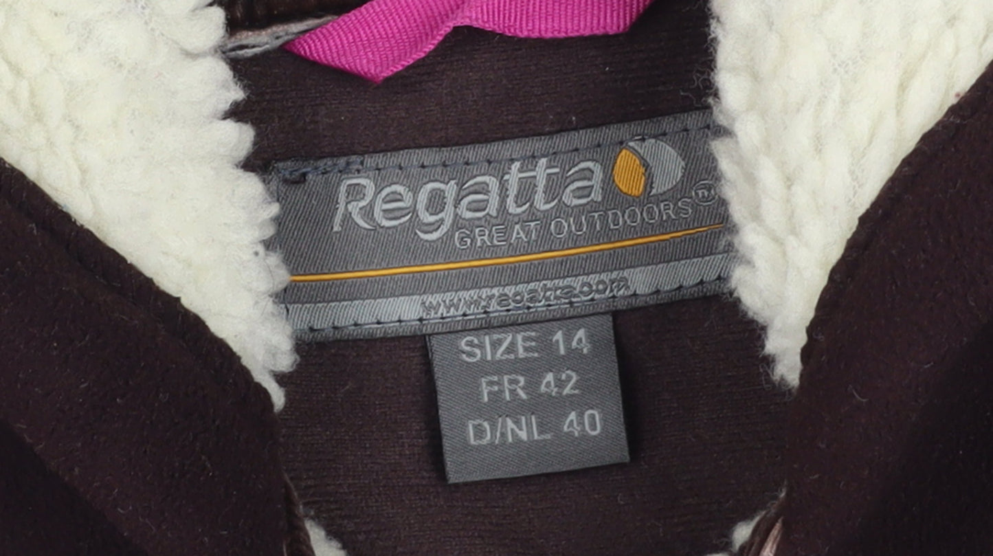 Regatta Womens Brown Hooded Fleece Duffle Coat Size 14