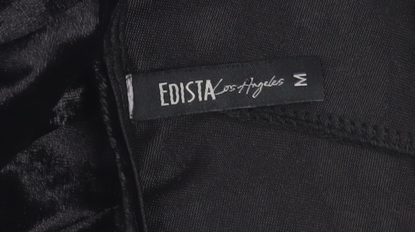 Edista Los Angeles Womens Black Velvet Bodycon Dress Size M