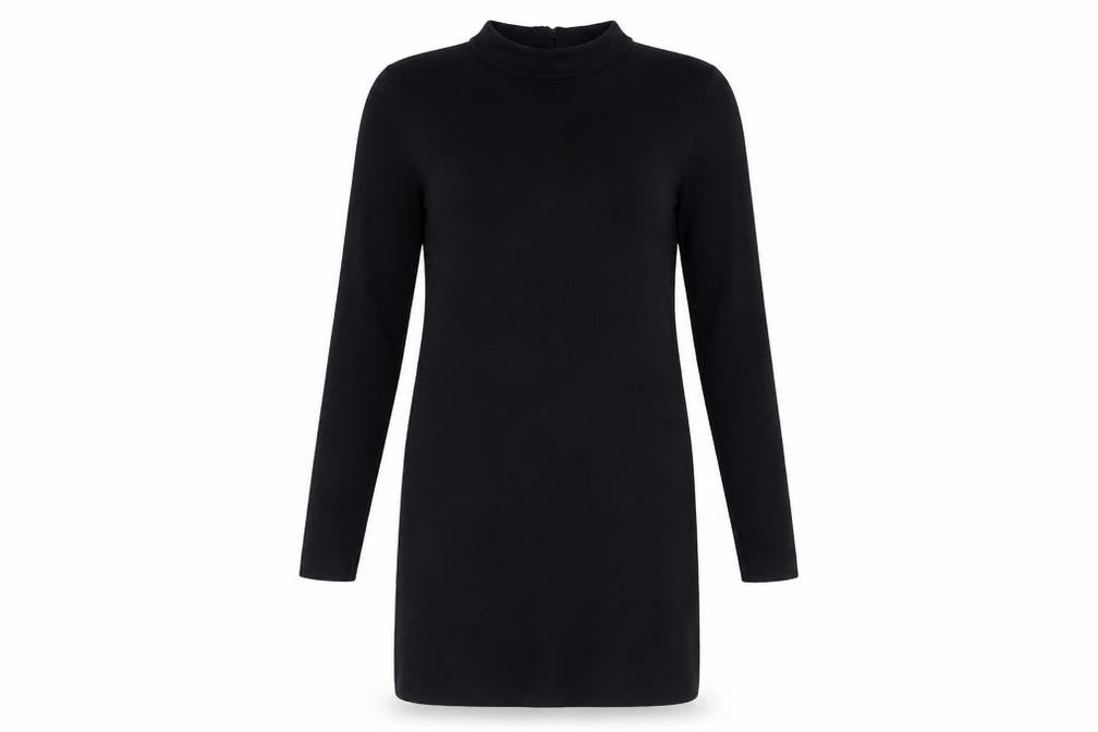 Front view of Dorothy Perkins Women Black, size 10, Shift Knee Length Dress