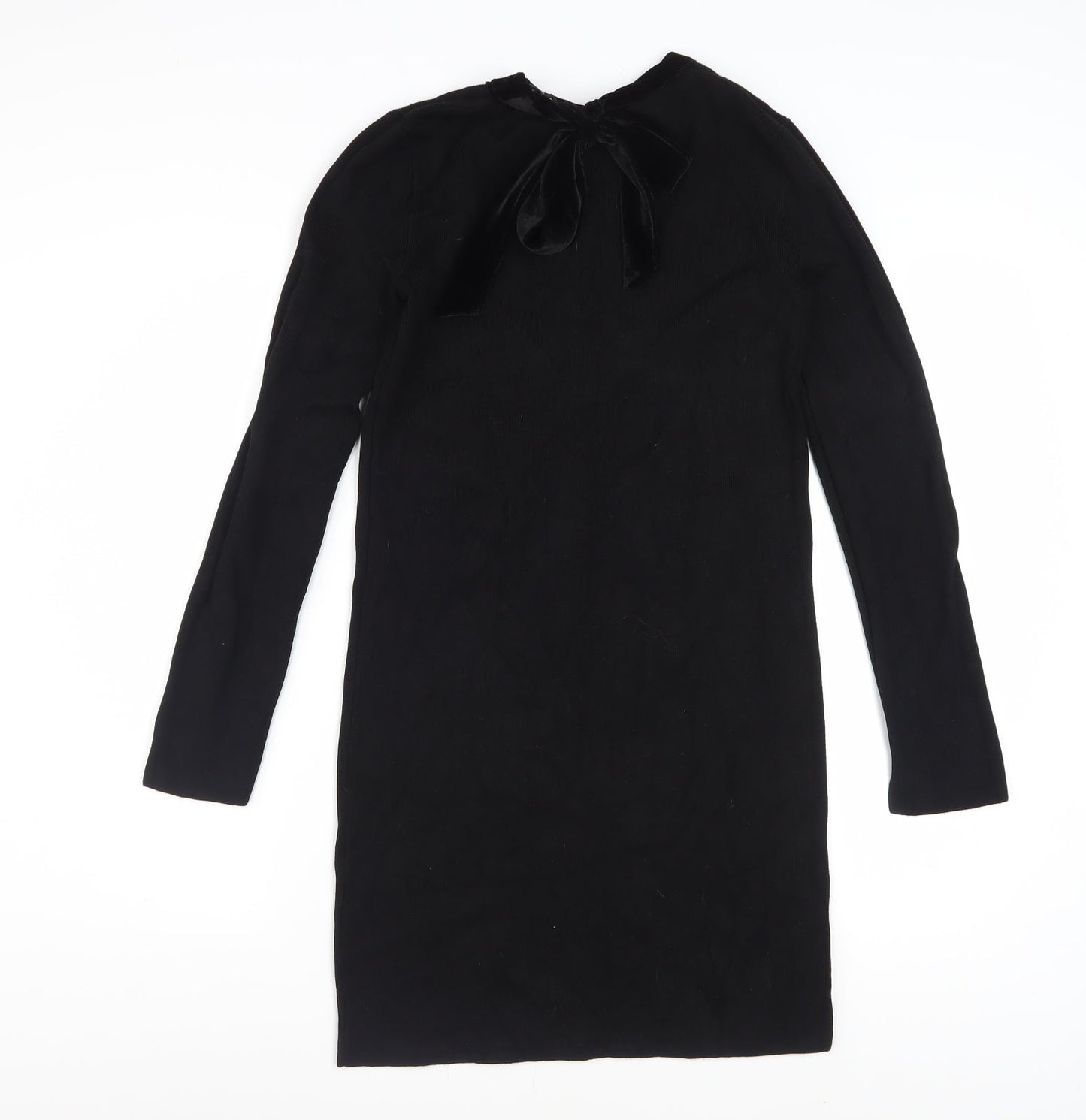Dorothy Perkins Women Black Size 10 Shift Knee Length Dress