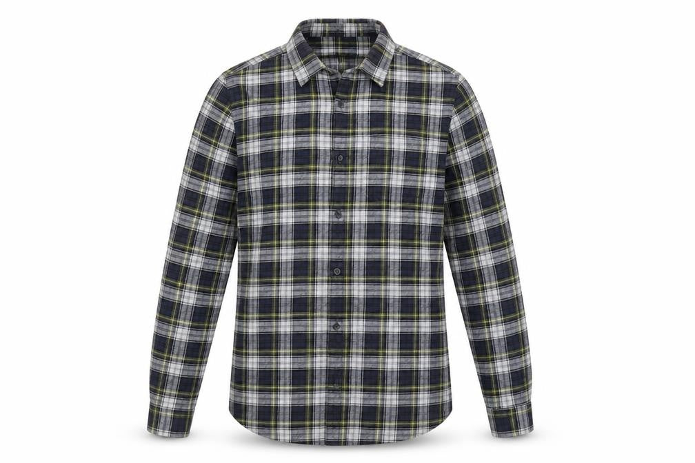 New Look Men Blue Plaid Flannel Long Sleeve Button-Up Shirt S