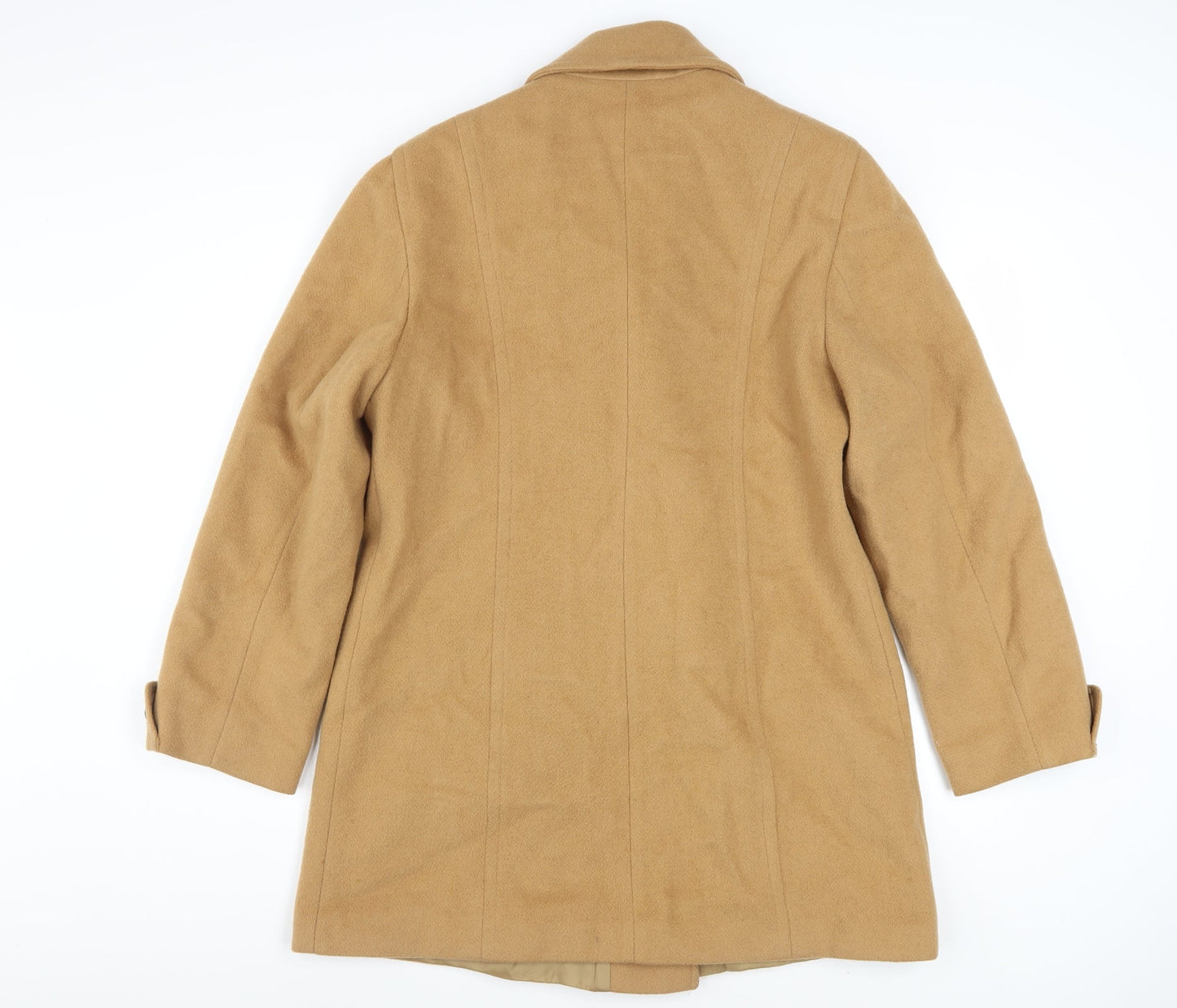 Savannah Women's Beige Wool Pea Coat Size 10 Lined Classic Mid-Length