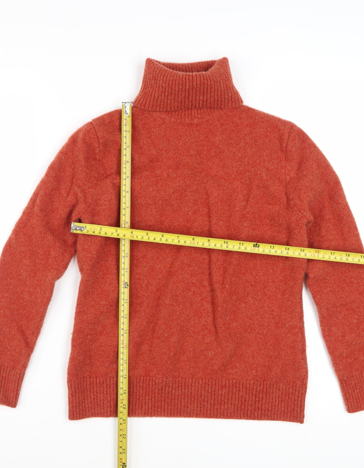 Munrospun Womens Red Lambswool Roll Neck Jumper M