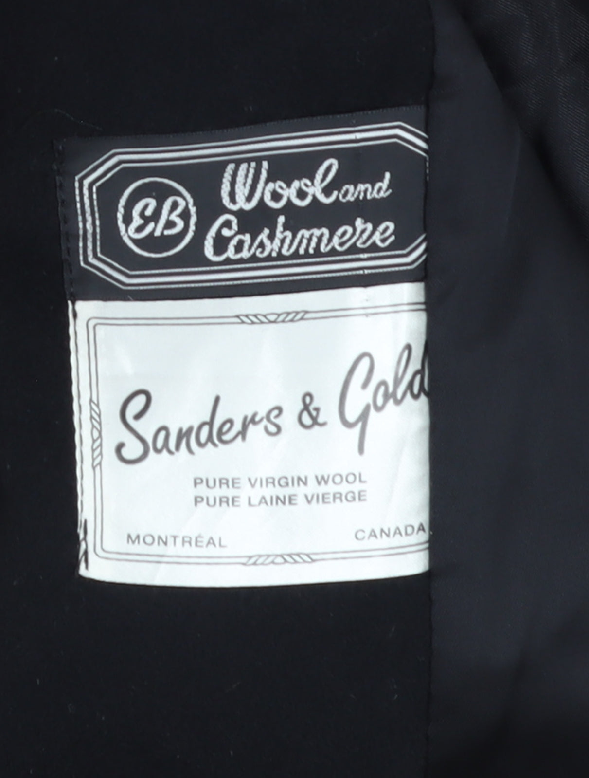 Sanders & Gold Women's Black Wool Cashmere Pea Coat Size 10