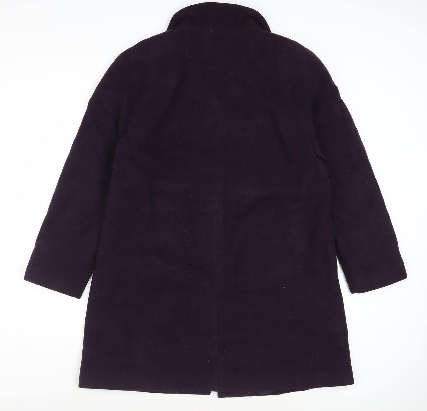 Gallery Women's Purple Wool Blend Mid-Length Overcoat M